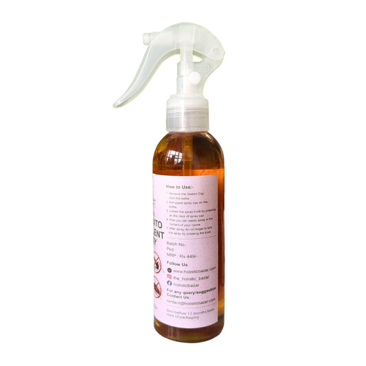 Holistic Bazar Herbal Mosquito & Insect Repellent Spray | With Natural Herbs | 100% Protection from Mosquitoes, Fleas and Ants - 200ml