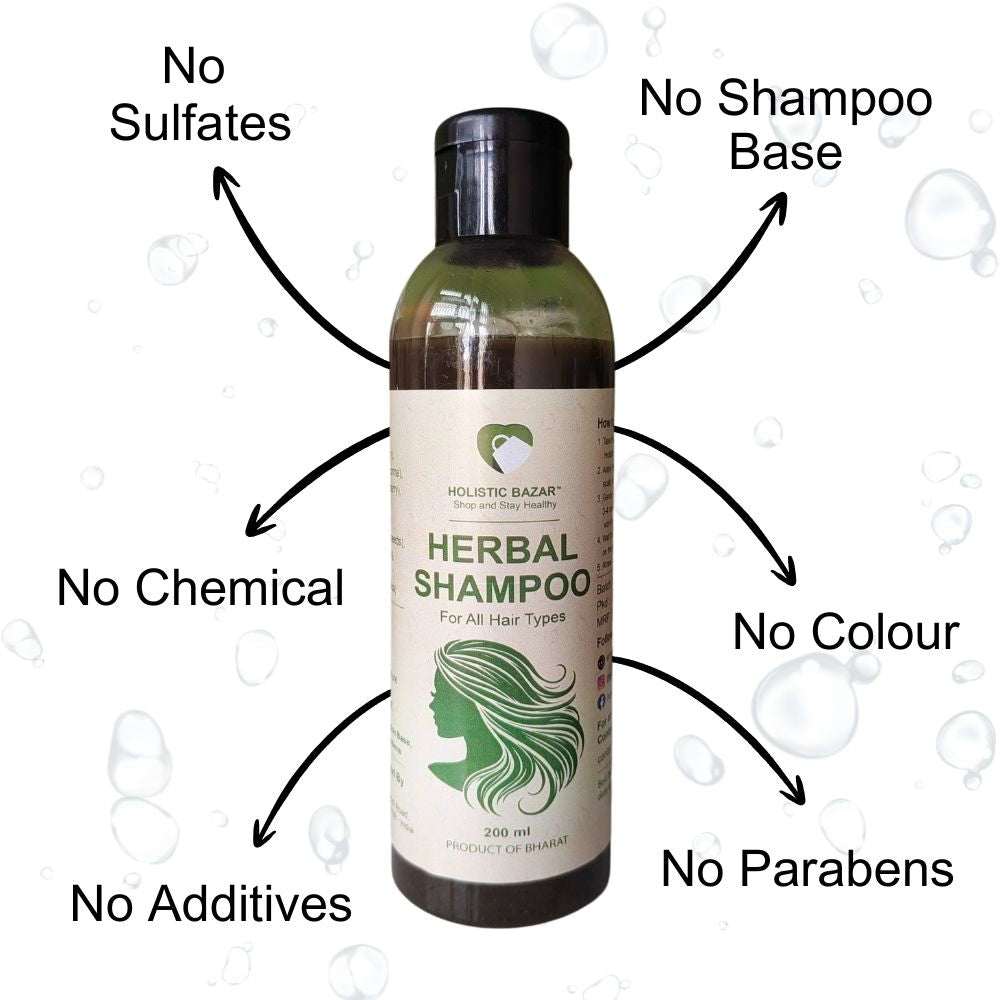 Natural Herbal Hair Cleanser Shampoo | Sulphate-Free Hair Shampoo for All Hair Types - 200 ml
