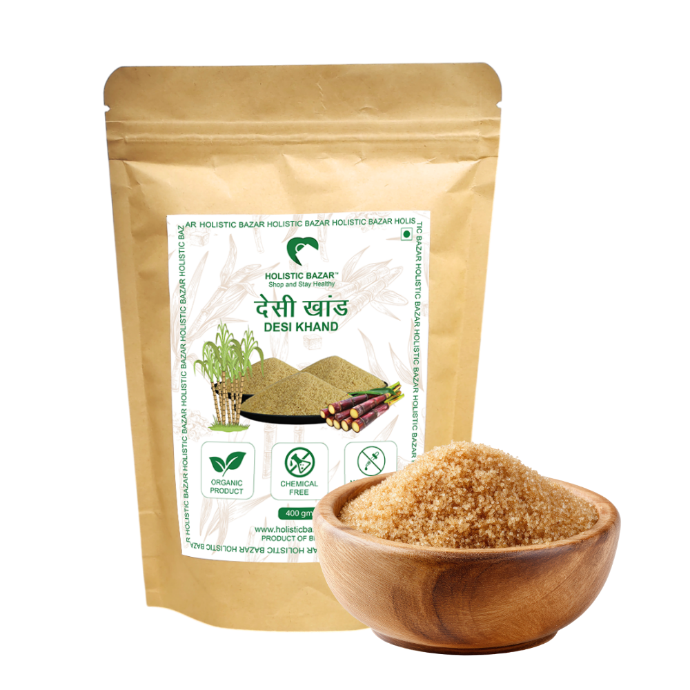 Organic Desi Khand | Holistic Bazar Natural Raw Sugar | Khandsari | Desi Khand