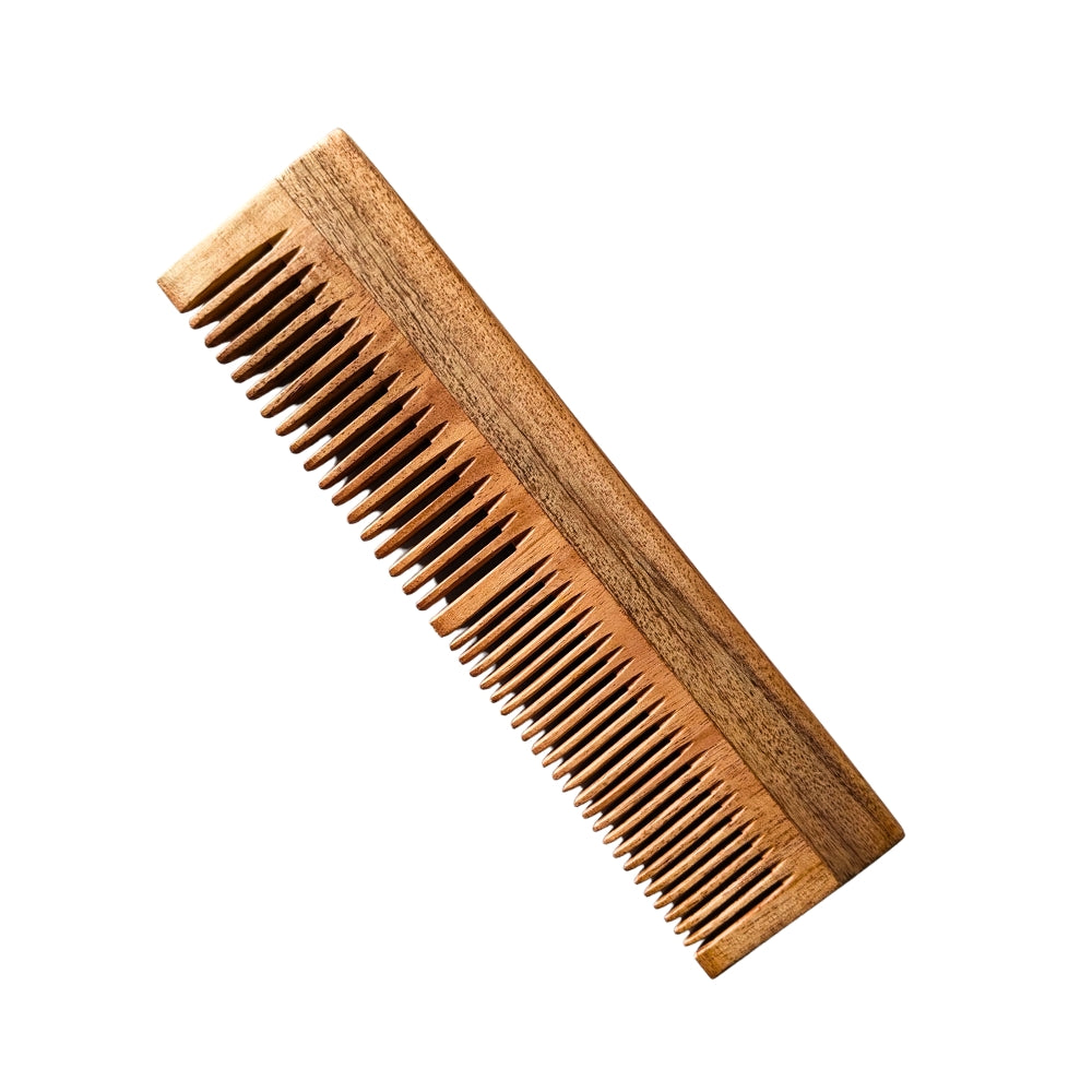 Holistic Bazar Kacchi Neem Wooden Comb, For Multi-Actions - Detangling, Frizz Control & Shine, Suited For All Hair Types