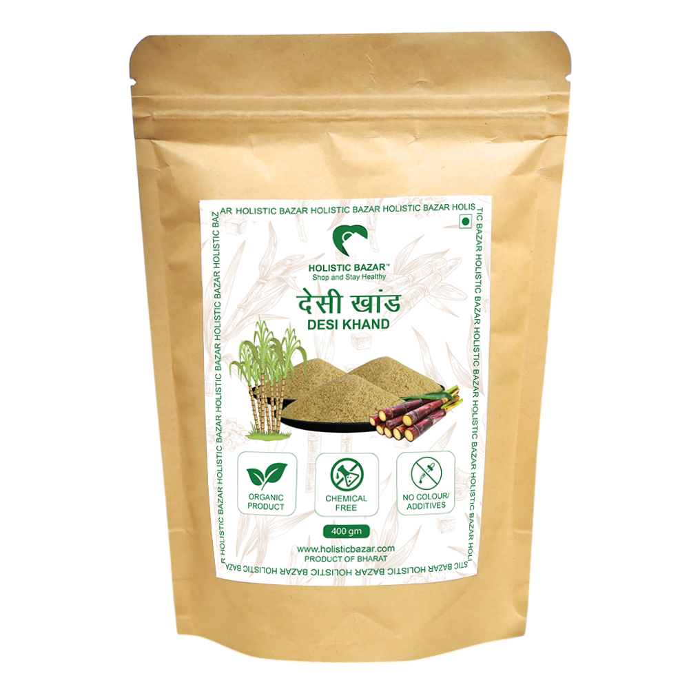 Organic Desi Khand | Holistic Bazar Natural Raw Sugar | Khandsari | Desi Khand