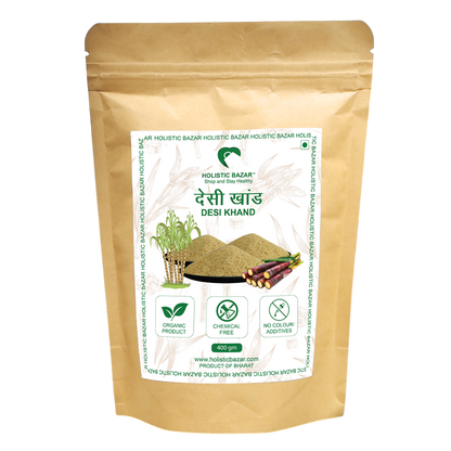Organic Desi Khand | Holistic Bazar Natural Raw Sugar | Khandsari | Desi Khand