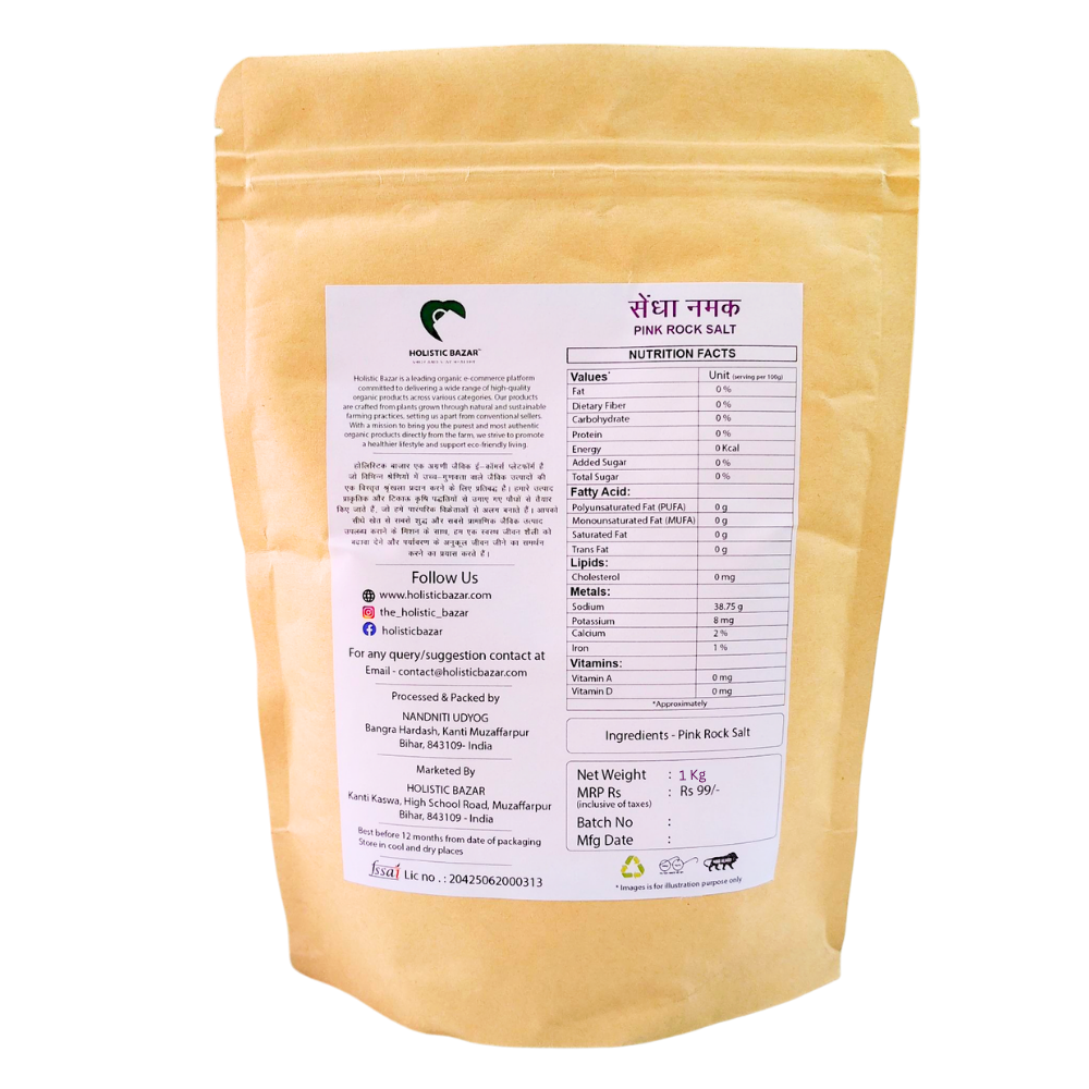 Himalayan Pink Rock Salt - Pure Sendha Namak with Natural Trace Minerals, Crystal Salt