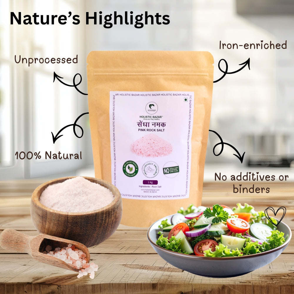 Himalayan Pink Rock Salt - Pure Sendha Namak with Natural Trace Minerals, Crystal Salt