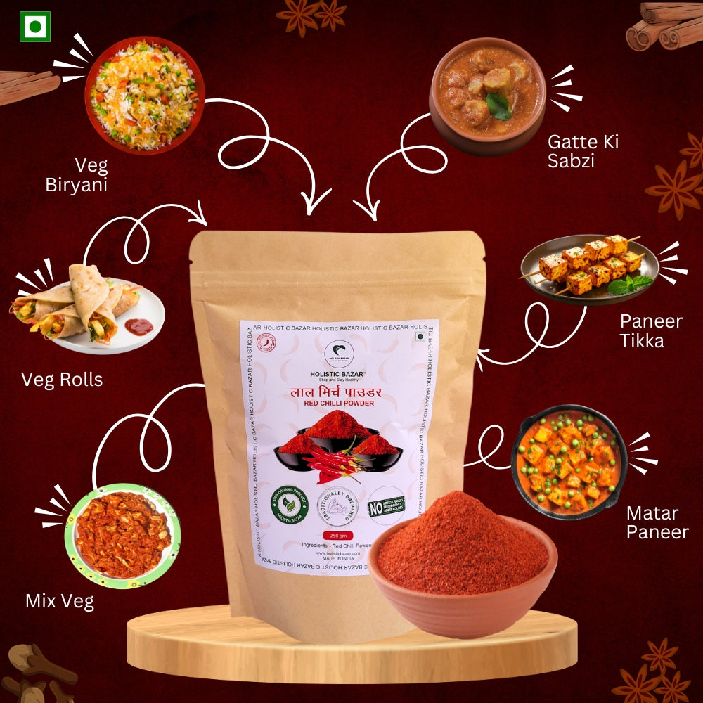 Lal Mirch Powder Traditionally (100% Pure) | Organic Chilli Powder
