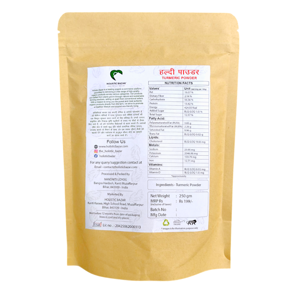 Organic Haldi Powder Traditionally Prepared 100% Pure