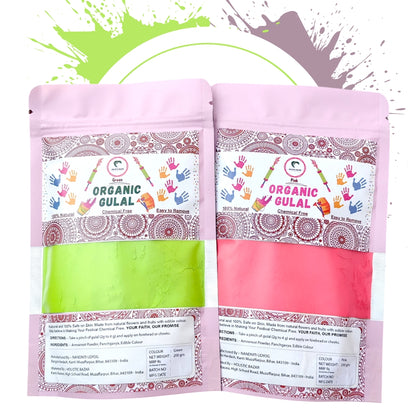 Organic Gulal | Herbal Gulal (100% Organic) | Skin Safe & Non Toxic - Pack of 2 (200 gm each)