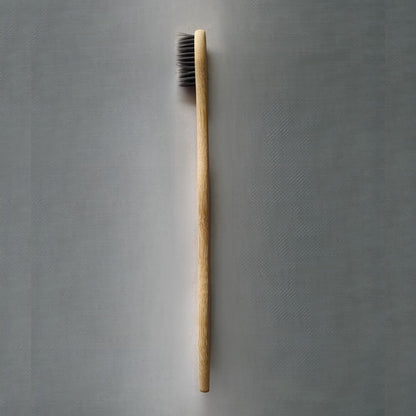Holistic Bazar Bamboo Toothbrush for Adults | Charcoal Infused BPA-Free Bristles | Biodegradable Handle | Pack of (2)