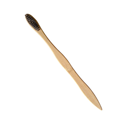 Holistic Bazar Bamboo Toothbrush for Adults | Charcoal Infused BPA-Free Bristles | Biodegradable Handle | Pack of (2)